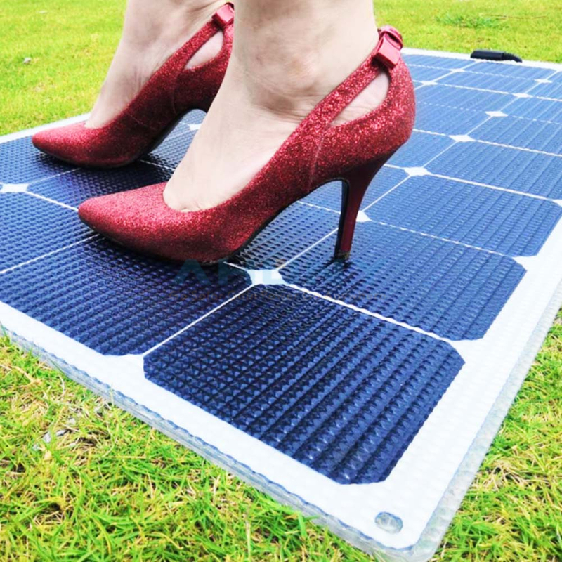eMarvel 115w walkable anti skid thin light semi rigid flexible solar panel for boat yacht marine SGS IEC CE ROHS double 85 test certified